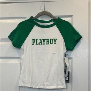 Playboy Green and White  T-Shirt NWT